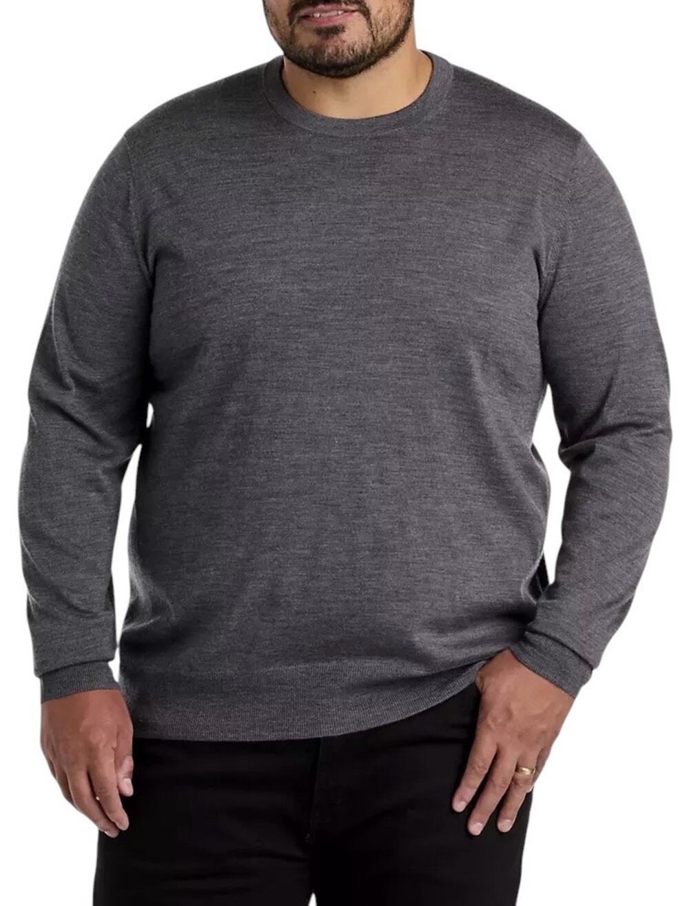 Brooks Brothers Gray Extra Fine Merino Wool Crew Neck Long Sleeve Sweater 3XL